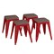 Flash Furniture 4 " Red Metal Stool with Wood Seat, PK4 ET-BT3503-18-RED-WD-GG - alternate 2